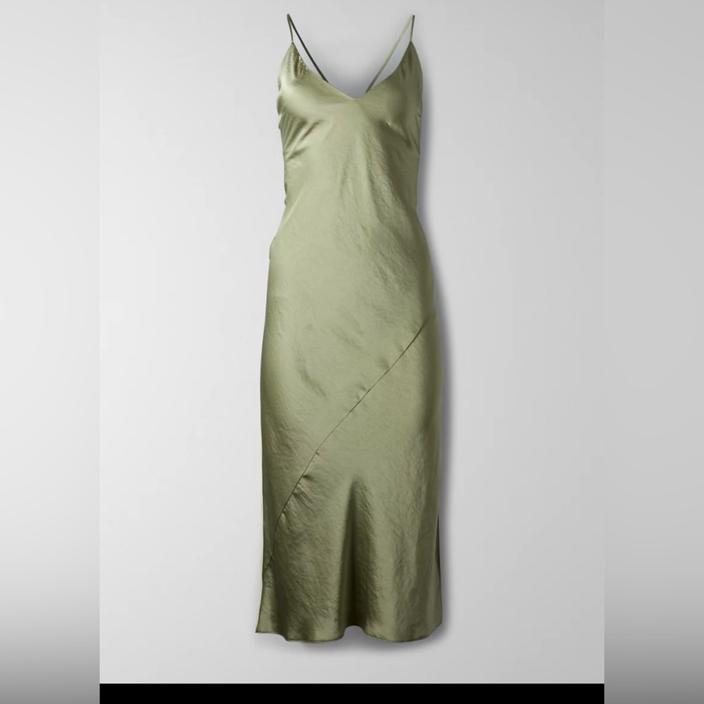 Aritzia wilfred only slit slop dress. Midnight blue.